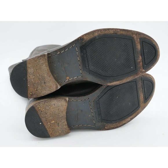 J Shoes Riding Boot Womens 7.5 Gray Leather Knee High Side Zip Cartel Moto Biker - Picture 12 of 12